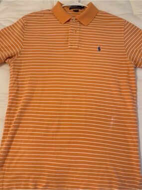 Ralph Lauren Orange & White Striped Polo Shirt